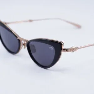 Valentino VIII VLS-102A Cat Eye Sunglasses - Black Rose Gold\\Grey Valentino Womens Cat Eye Black Rose Gold Grey Fashion  main image 3